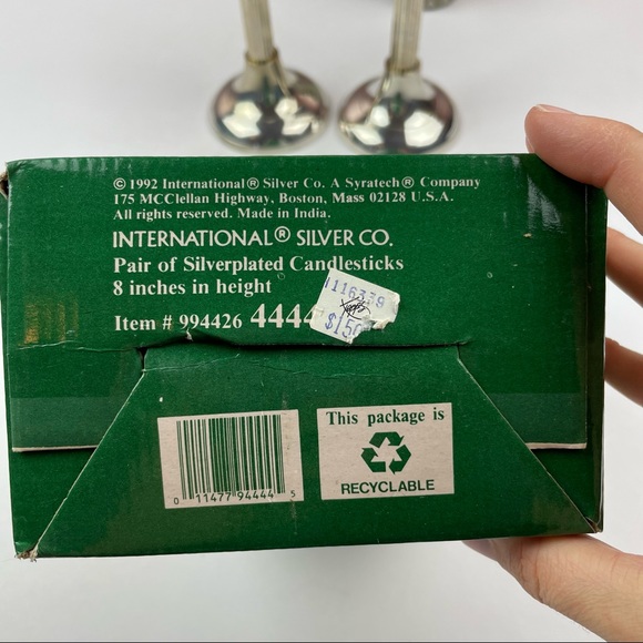 Vintage International Silver Company Silverplated Candlesticks Set Of 2 8 Inches - Picture 7 of 8